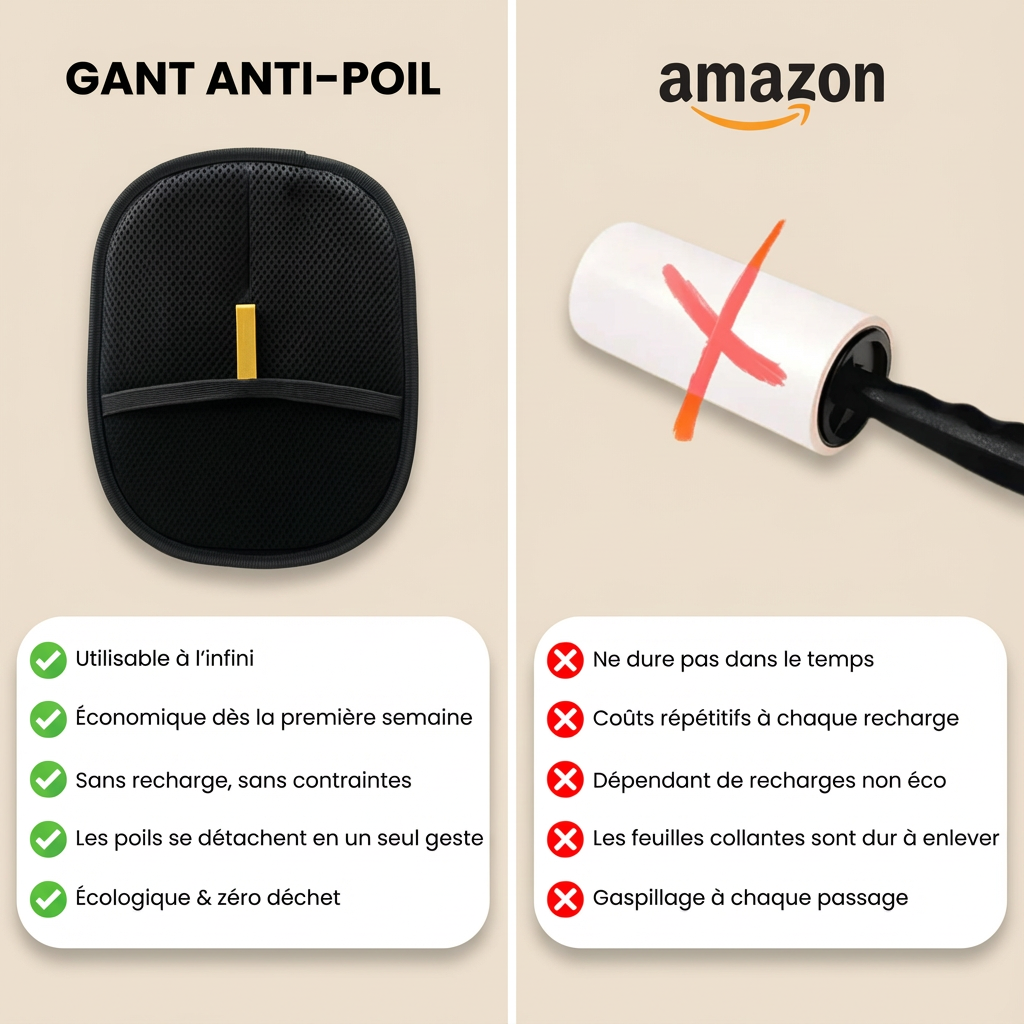 Gant Anti-Poils — Élimine 100% des poils en un seul passage